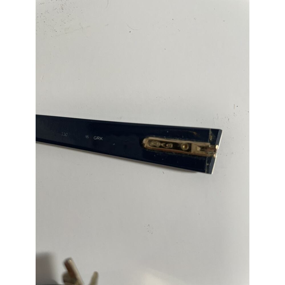 VTG Gucci Blue White Rectangular Glasses Gold Accent Italy GG Broken. - Picture 4 of 7